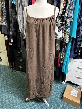 💐 Women's Brown Maxi Skirt with Adjustable Waist